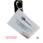 Keyring cardholder with parking access card