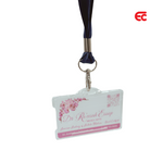 Clear badge cardholder with lanyards with custom cards